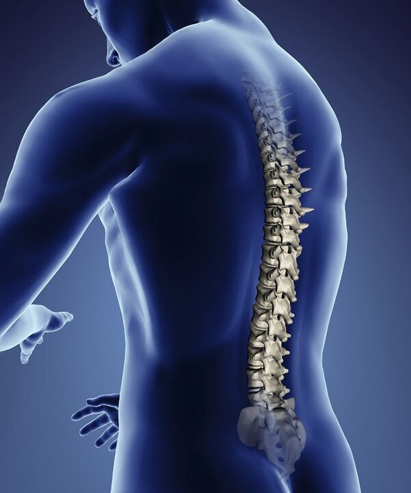 Nervio pinzado na columna vertebral con osteoconose